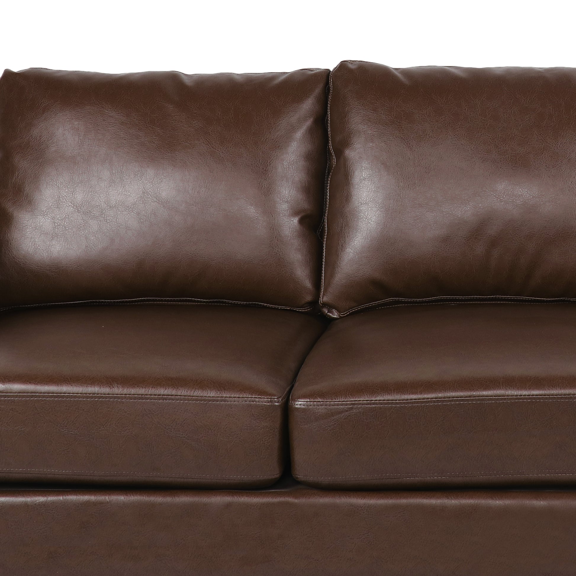 3 Seater Sofa Dark Brown Pu 3 Seat