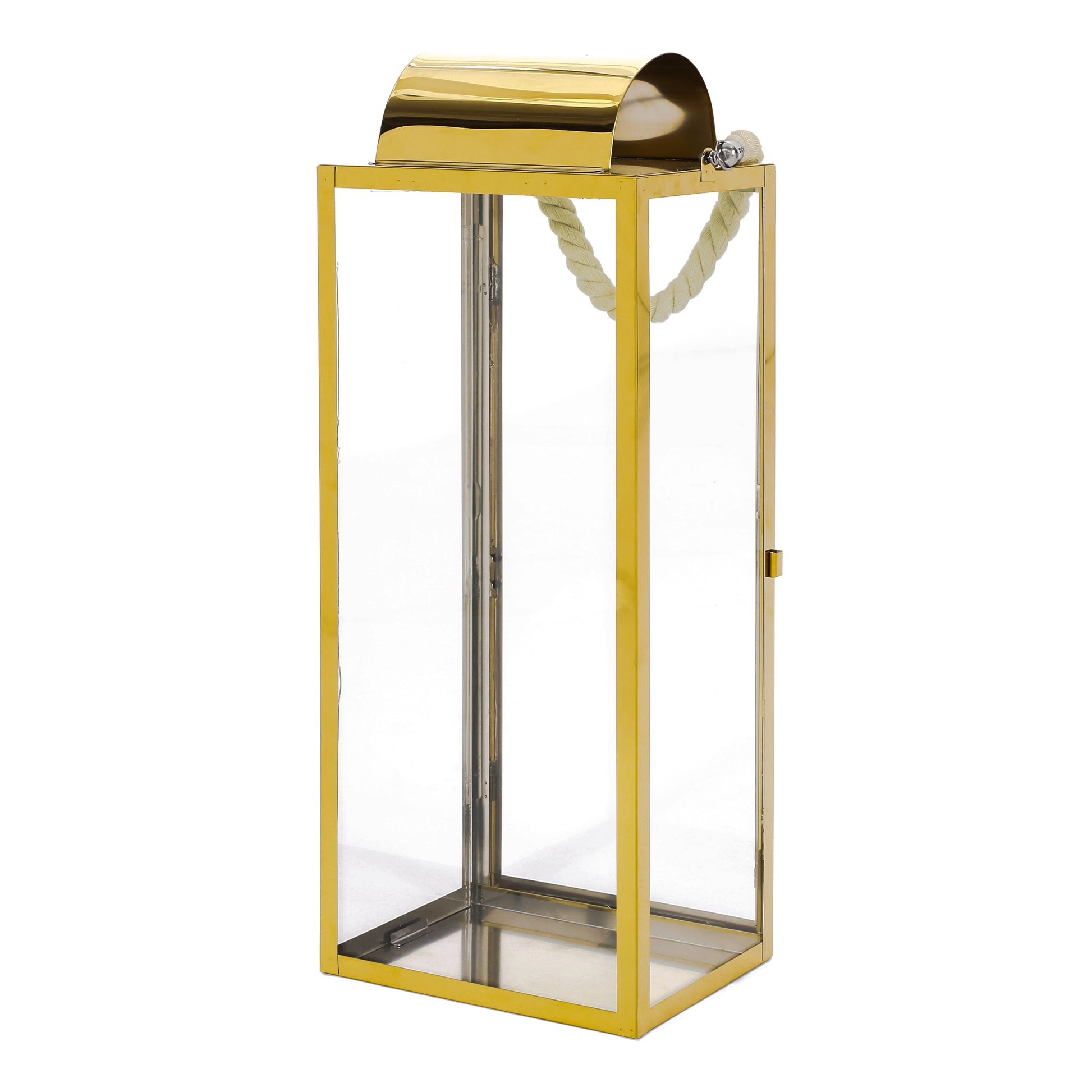 Larry 22"H Stainless Steel Lantern Gold Stainless Steel