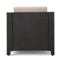 Puerta 4Pc Set Dark Brown Rattan Fabric