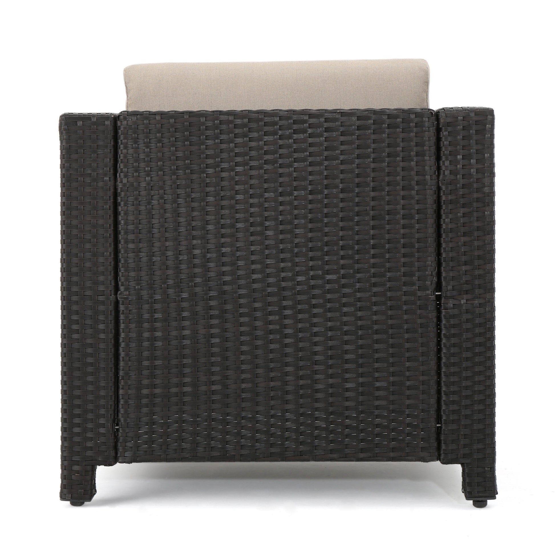 Puerta 4Pc Set Dark Brown Rattan Fabric