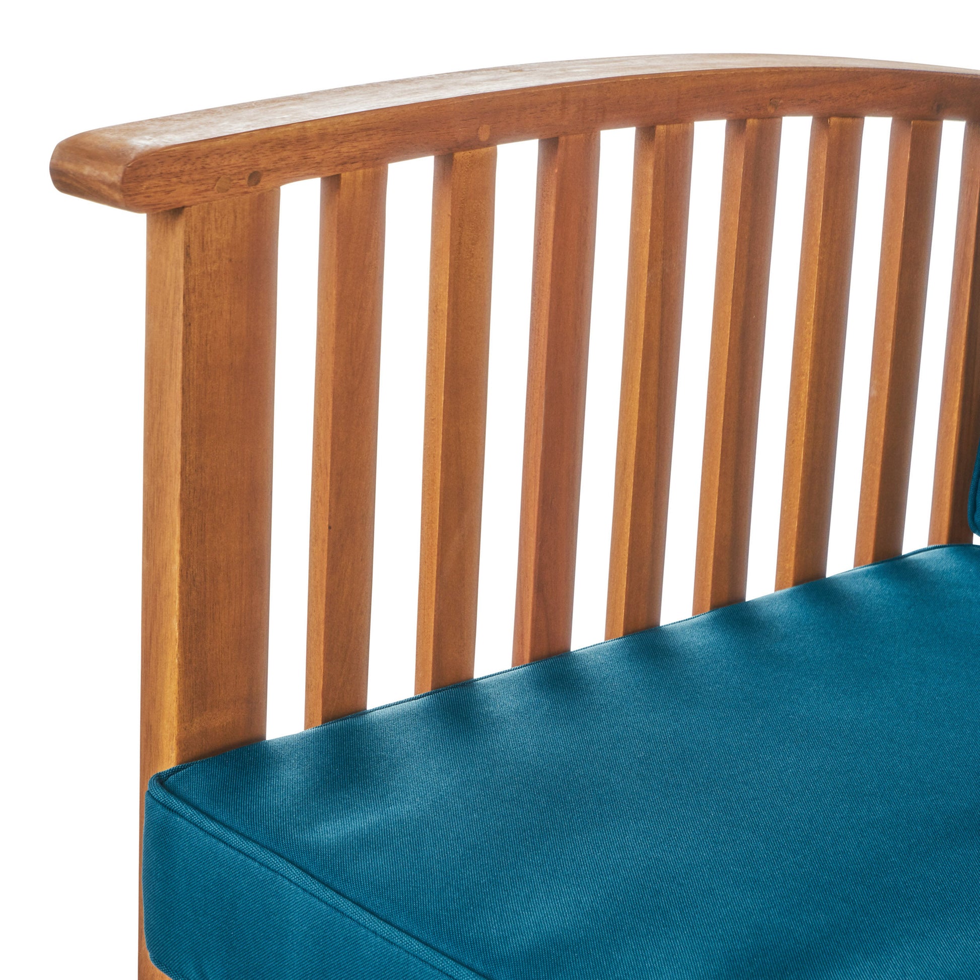 Outdoor Acacia Wood Sofa Set With Water Resistant Cushions, 8 Pcs Set, Brown Patina Teal Blue Yes Teal Blue Seats 8 Garden & Outdoor Sofa Seating Groups Foam Acacia Wood