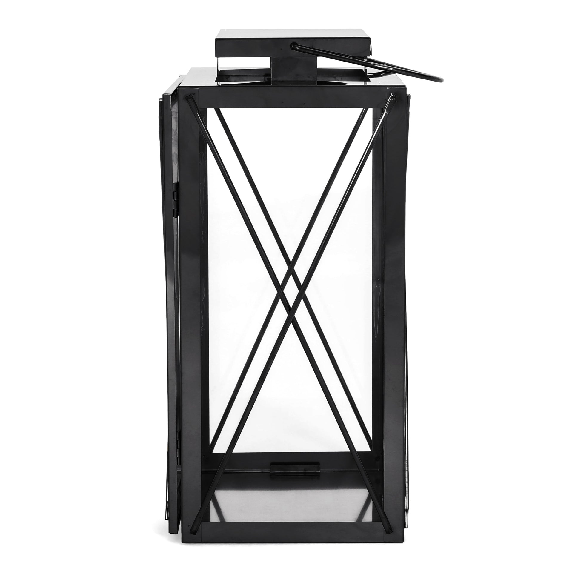 Deborah 14"H Stainless Steel Lantern Black Stainless Steel