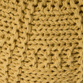 Yuny Knitted Cotton 20 X 20 Round Pouf Yellow Cotton
