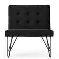 Chair Armless Modern Black Velvet