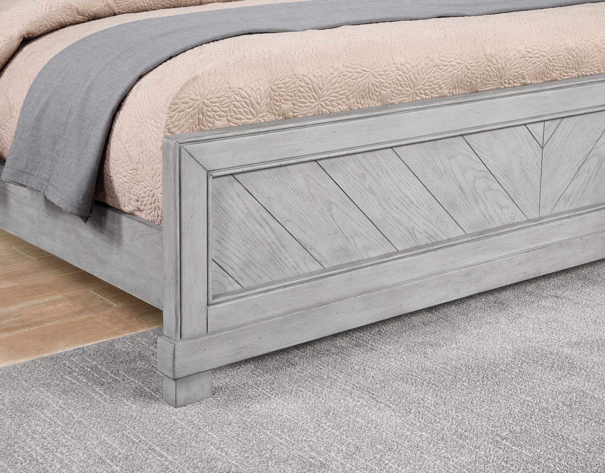 Montana King Bed Gray King Silver White Wood