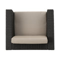 Puerta 4Pc Set Dark Brown Rattan Fabric