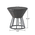 Crete Accent Table Brown Pe Rattan Iron