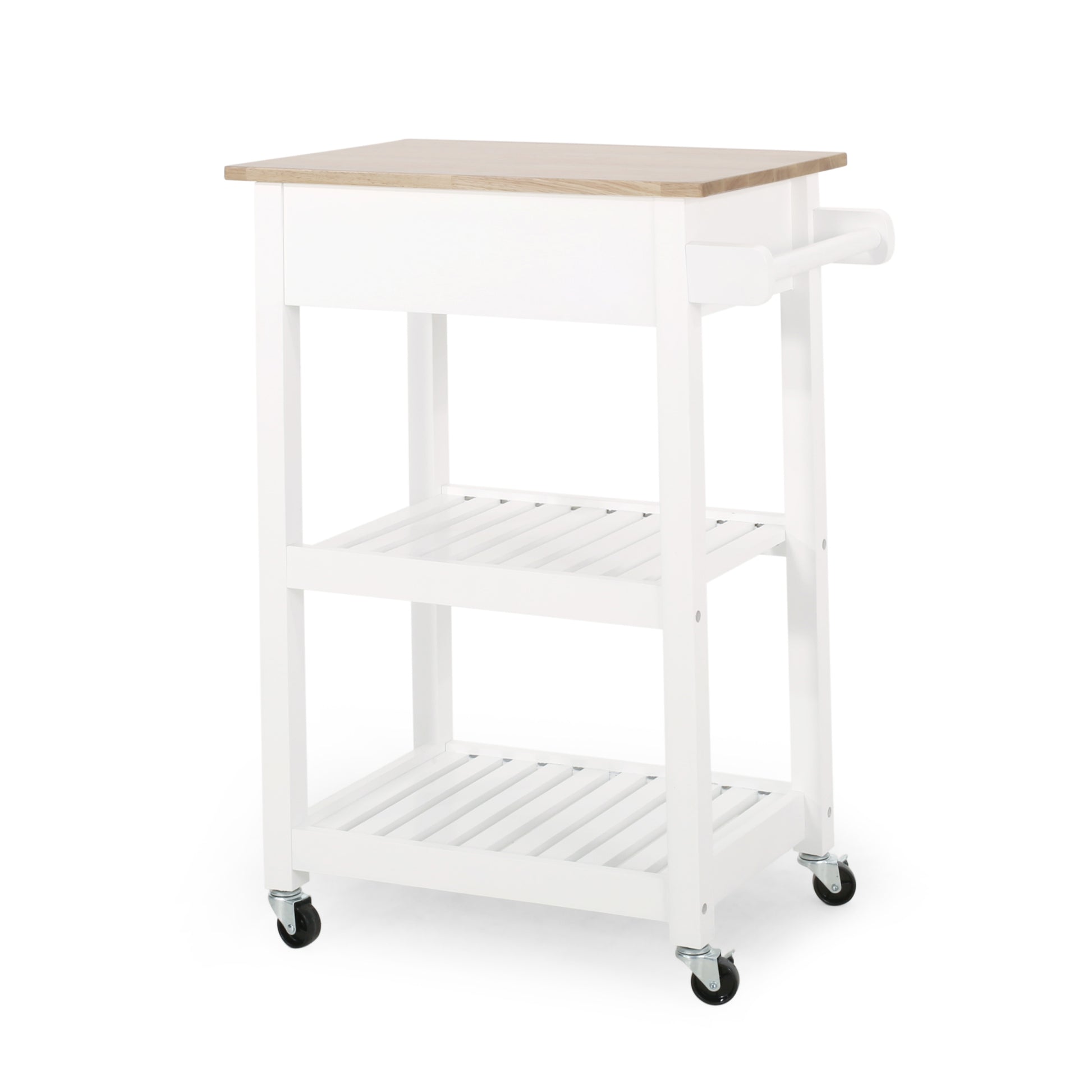 Kitchen Cart White Wood