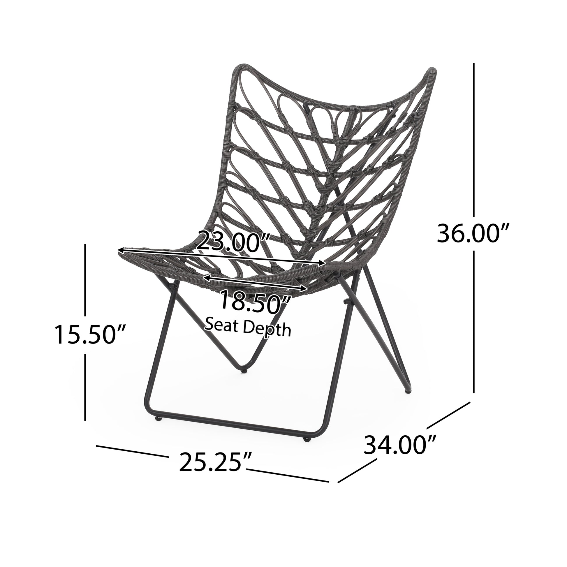 Bryson Chair Gray Rattan