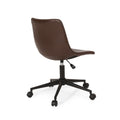 Lift And Swivel Office Chair Dark Brown Pu