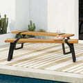 Zora Bench,Set Of 2 Teak Black Wood