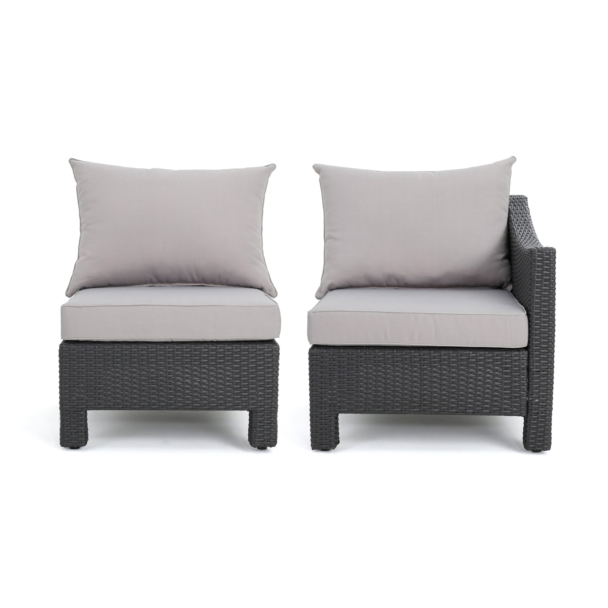 Antibes V Shape Sofa Set Grey R Arm Grey Fabric