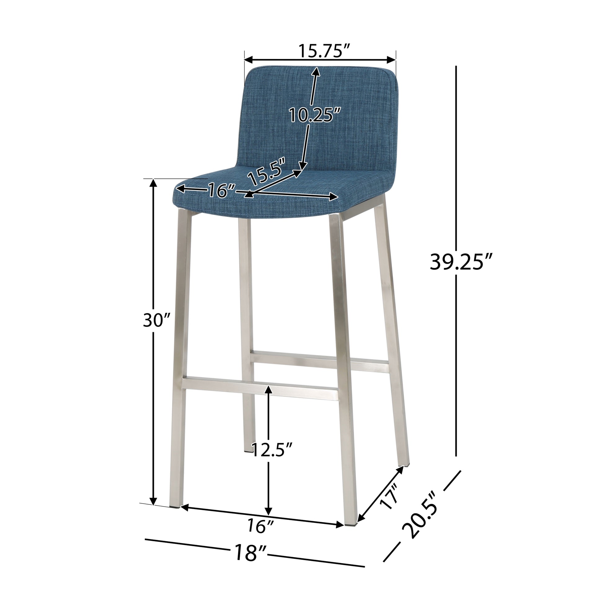 Barstool Blue Fabric