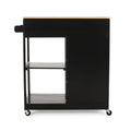 Kitchen Cart Black Wood