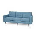 Jenny Contemporary Tufted Fabric 3 Seater Sofa Blue Fabric