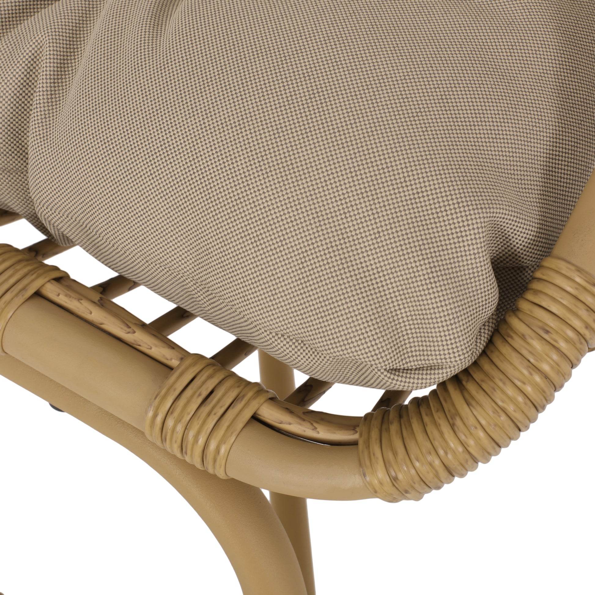 Elon Cocoon Chair Light Brown Pe Rattan Iron Waterproof Fabric