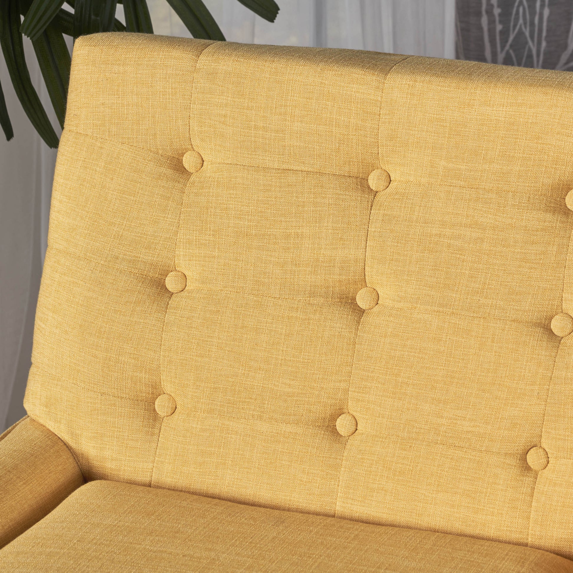 Brooke Retro Chair Kd Yellow Fabric