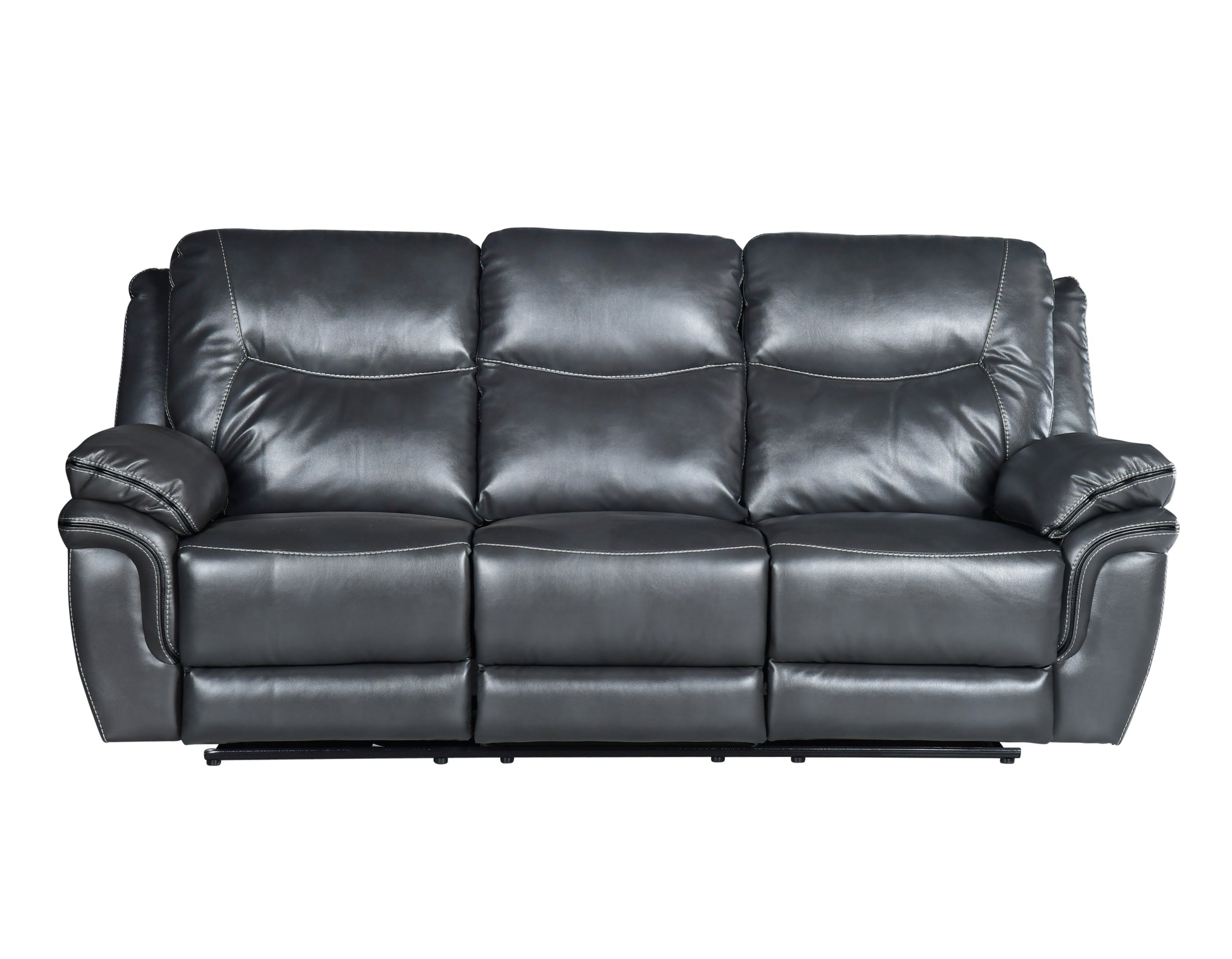 Isabella Sofa And Loveseat Set Gray Dark Gray Faux Leather 5 Seat