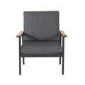 Sinclair 4Pc Chat Set Grey Metal Mesh Wood Fabric