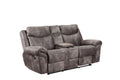 Nashville Glider Recliner Console Loveseat Gray Dark Gray Wood 2 Seat