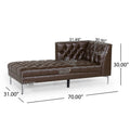 Chaise Lounge Dark Brown Pu Leather