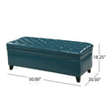 Juliana Storage Ottoman Teal Pu