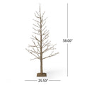 5Ft Paper Led Tree Champagne Iron