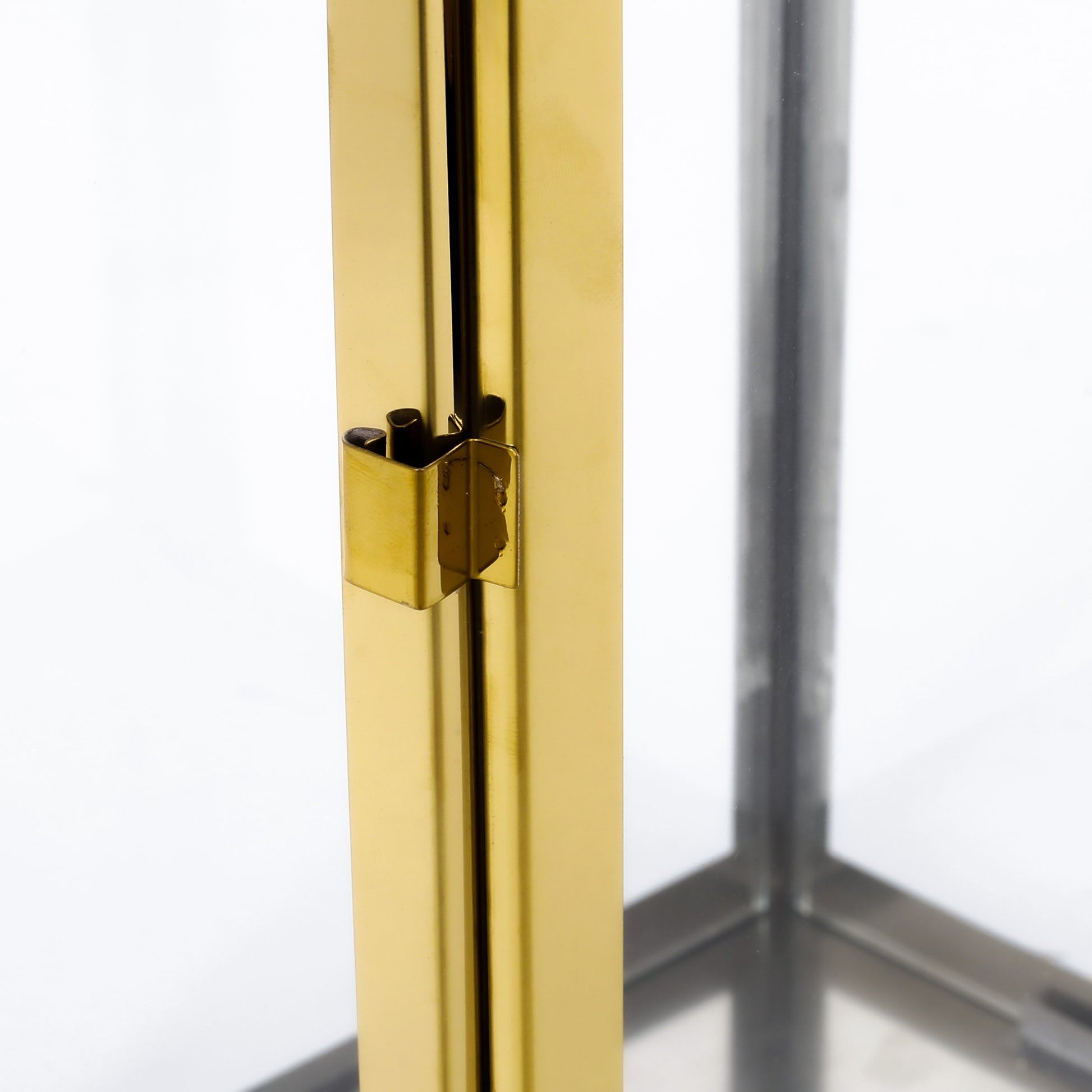 Larry 19"H Stainless Steel Lantern Gold Stainless Steel