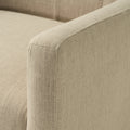 Upholstered Armchair With Ottoman Beige Fabric