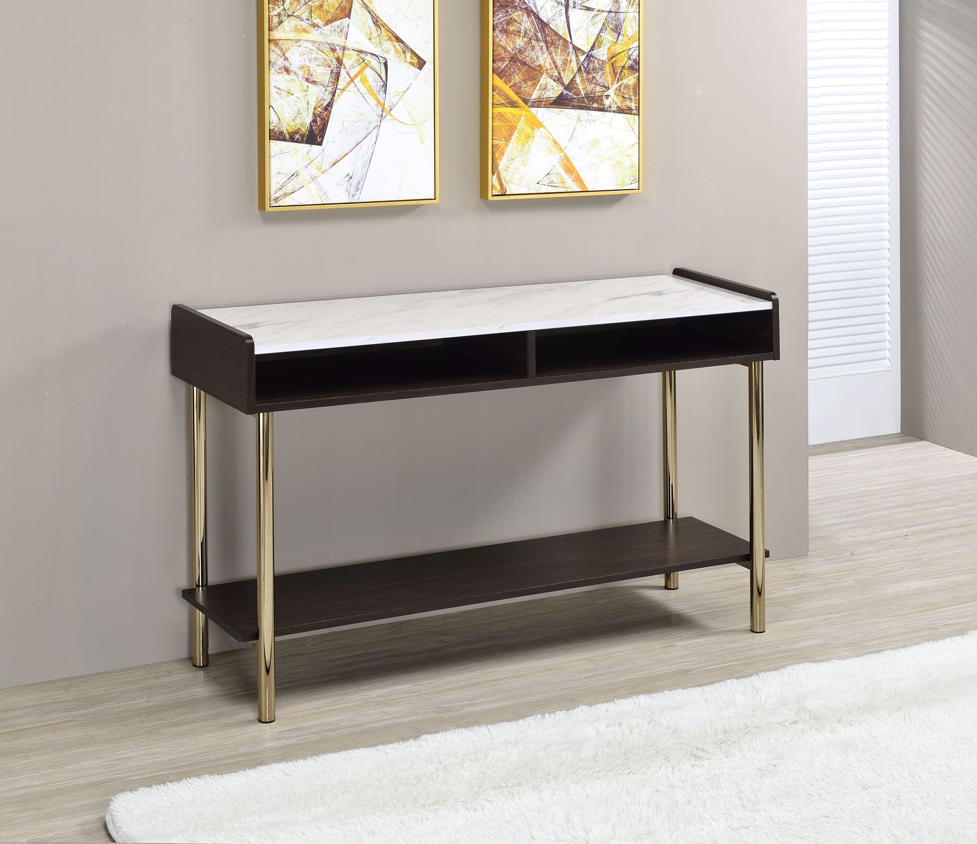 Carrie Sofa Table Brown Brown Wood
