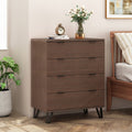 4 Drawer Wide Chest Walnut Mdf