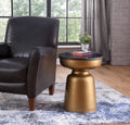 Jovana Round End Table Black Black Iron