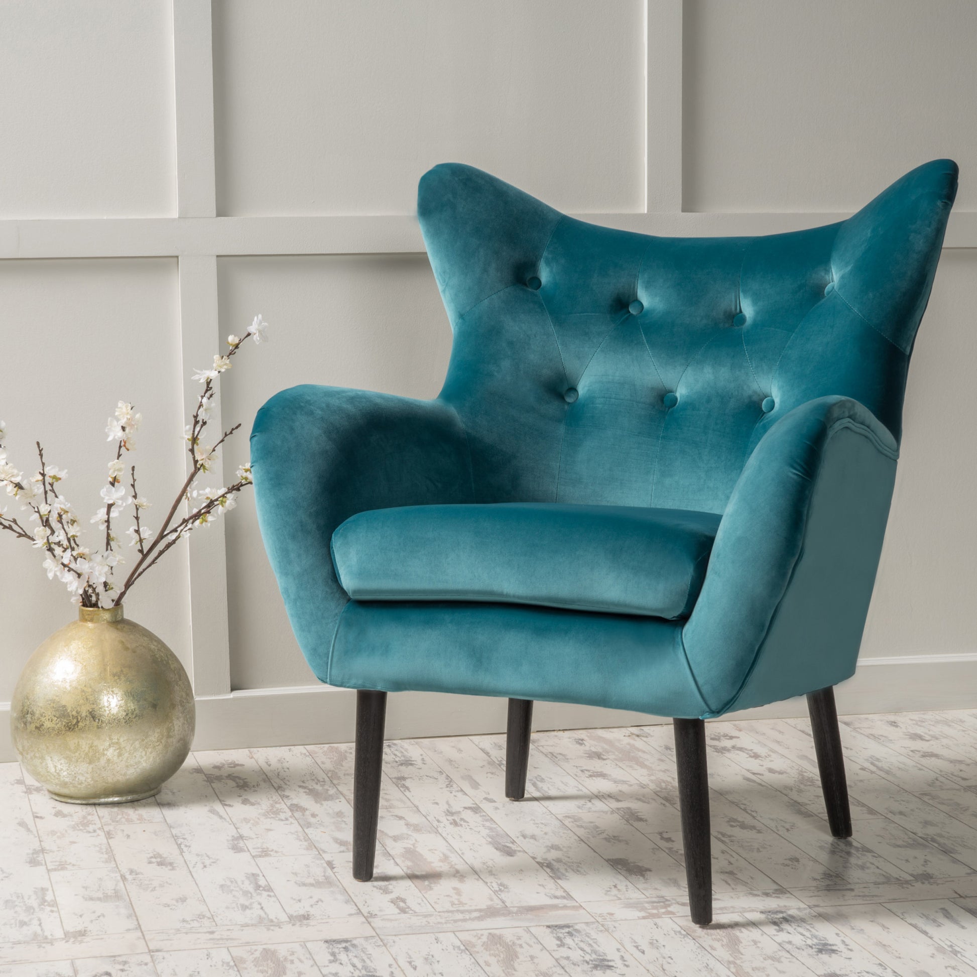 Arm Chair Teal Velvet