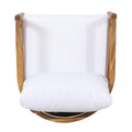 Outdoor Acacia Wood Patio Club Chair, Wood Patio Furniture,Waterproof Thick Cushion Deep Seating For Porch, Garden, Backyard, Balcony, Weight Capacity 400Lbs, Light Teak Finish, White Yes Deep Seating White Garden & Outdoor Foam Acacia Wood