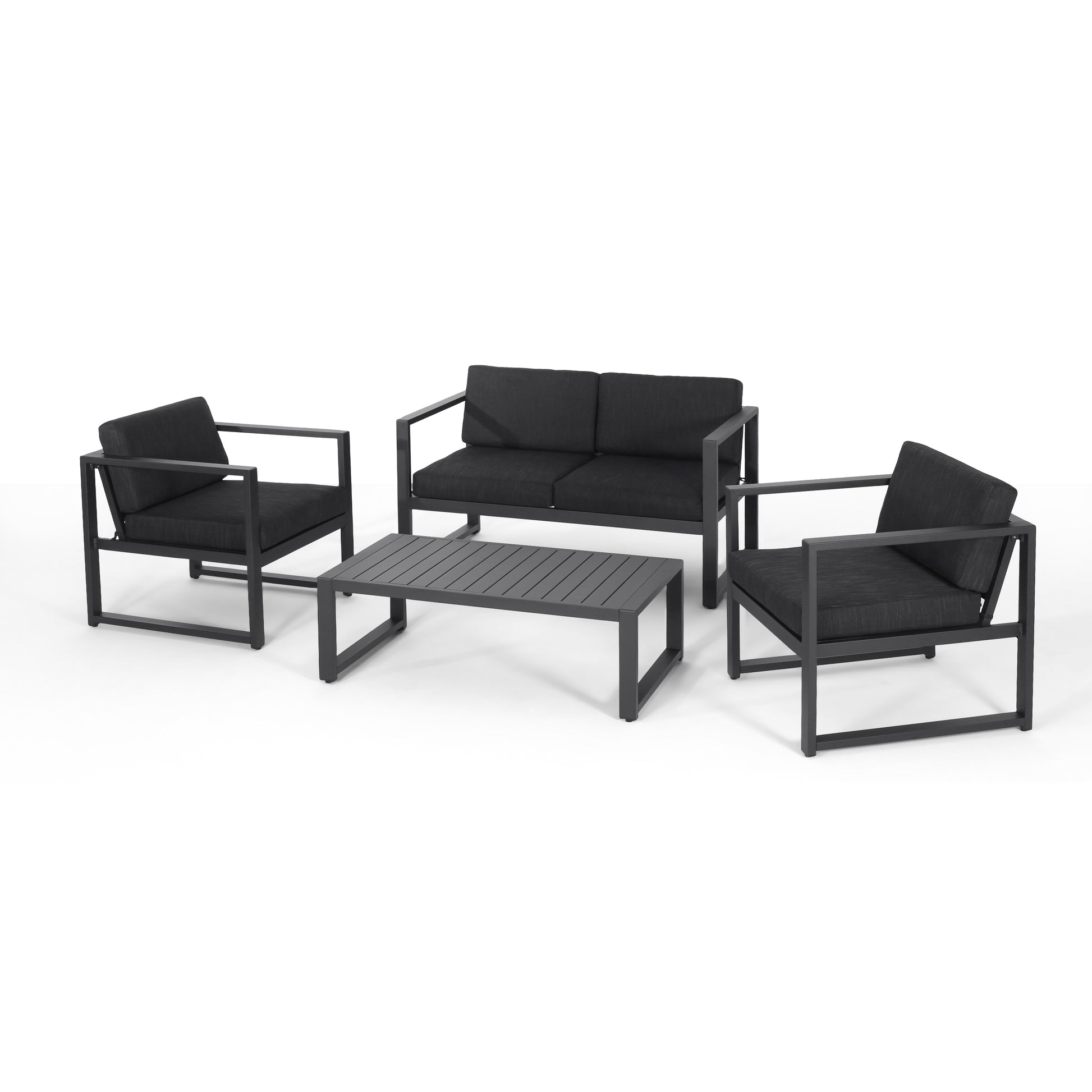 Navan 4 Pc Chat Set Dark Gray Aluminium