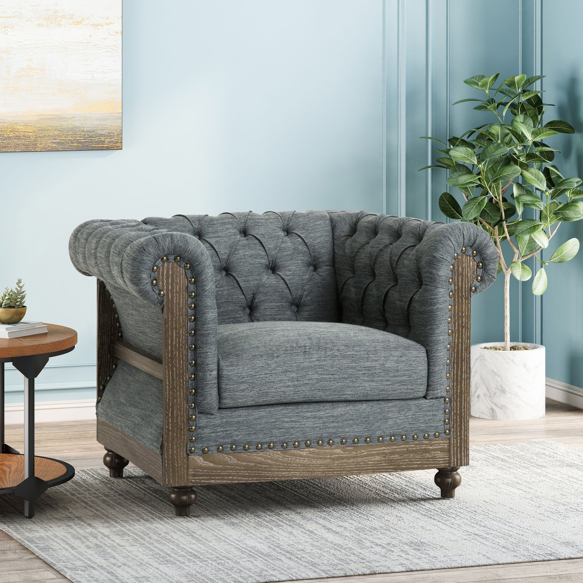 Club Chair Charcoal Fabric