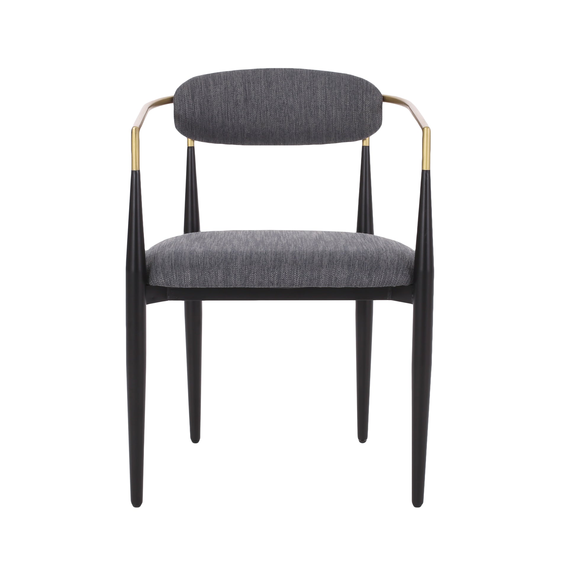 Dining Chair Set Of 2 Charcoal Fabric