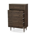 Nordic 5 Drawer Chest Walnut Mdf