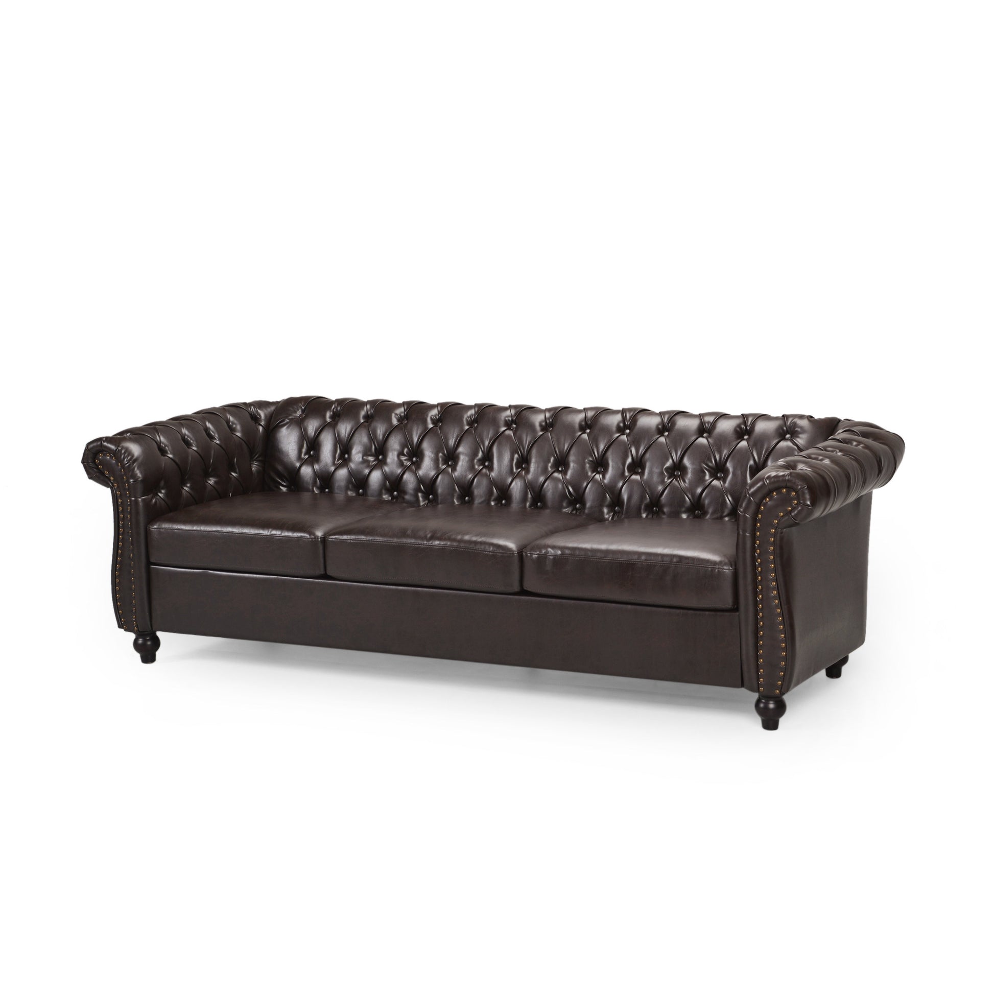 Sofa 3 Seater Brown Pu