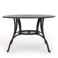 Outdoor Cast Aluminum Circular Dining Table, Bronze Bronze Aluminium