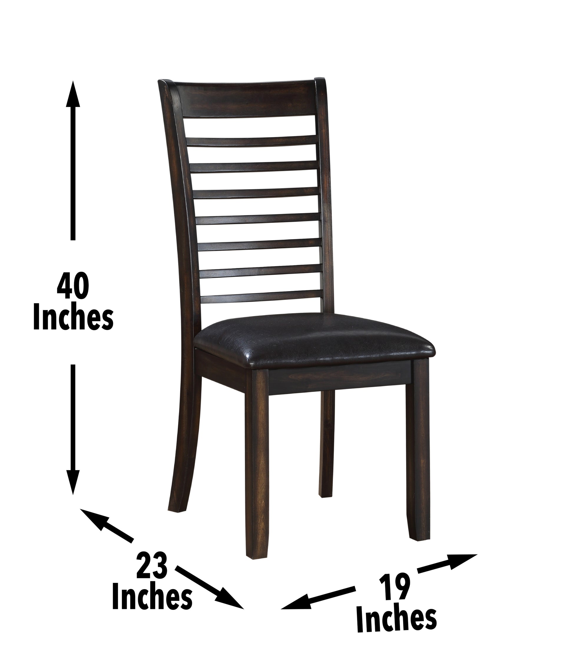 Ally Side Chair Set Of 2 Antique Charcoal Dark Brown Wood