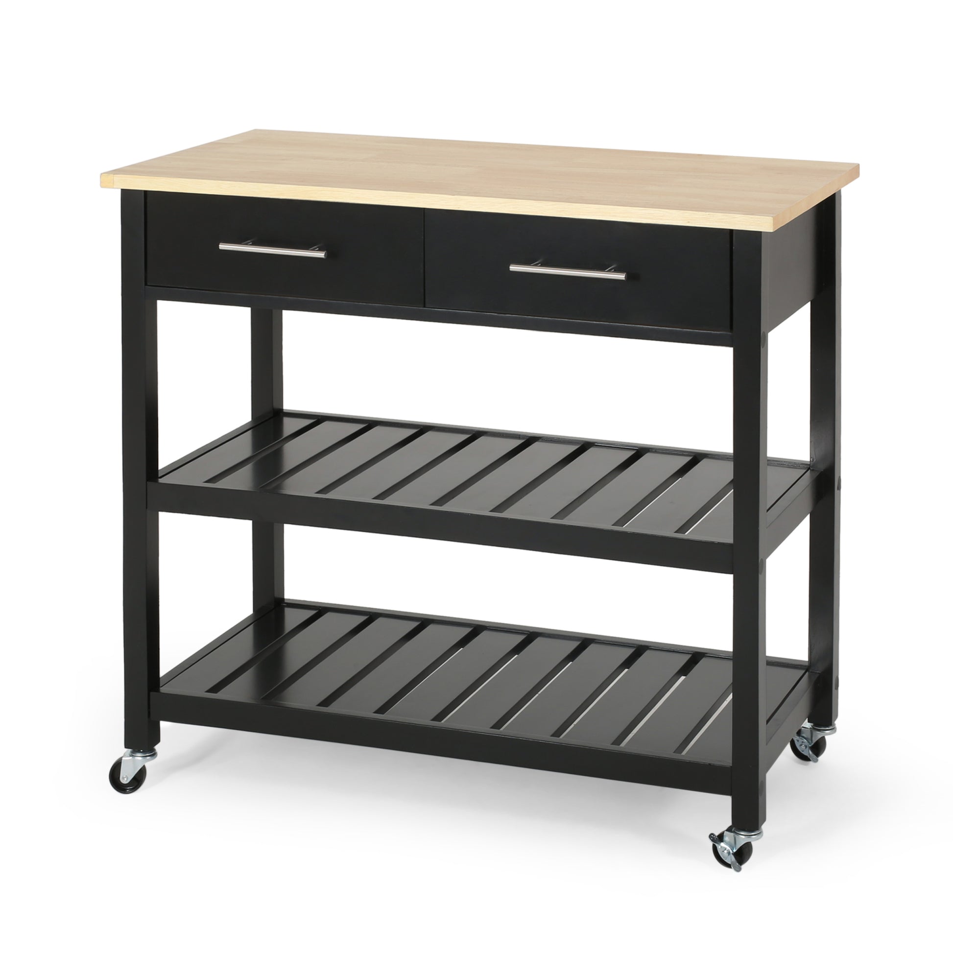 Kitchen Cart Black Wood