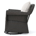 Amaya Swivel Rocker Brown Beige Fabric