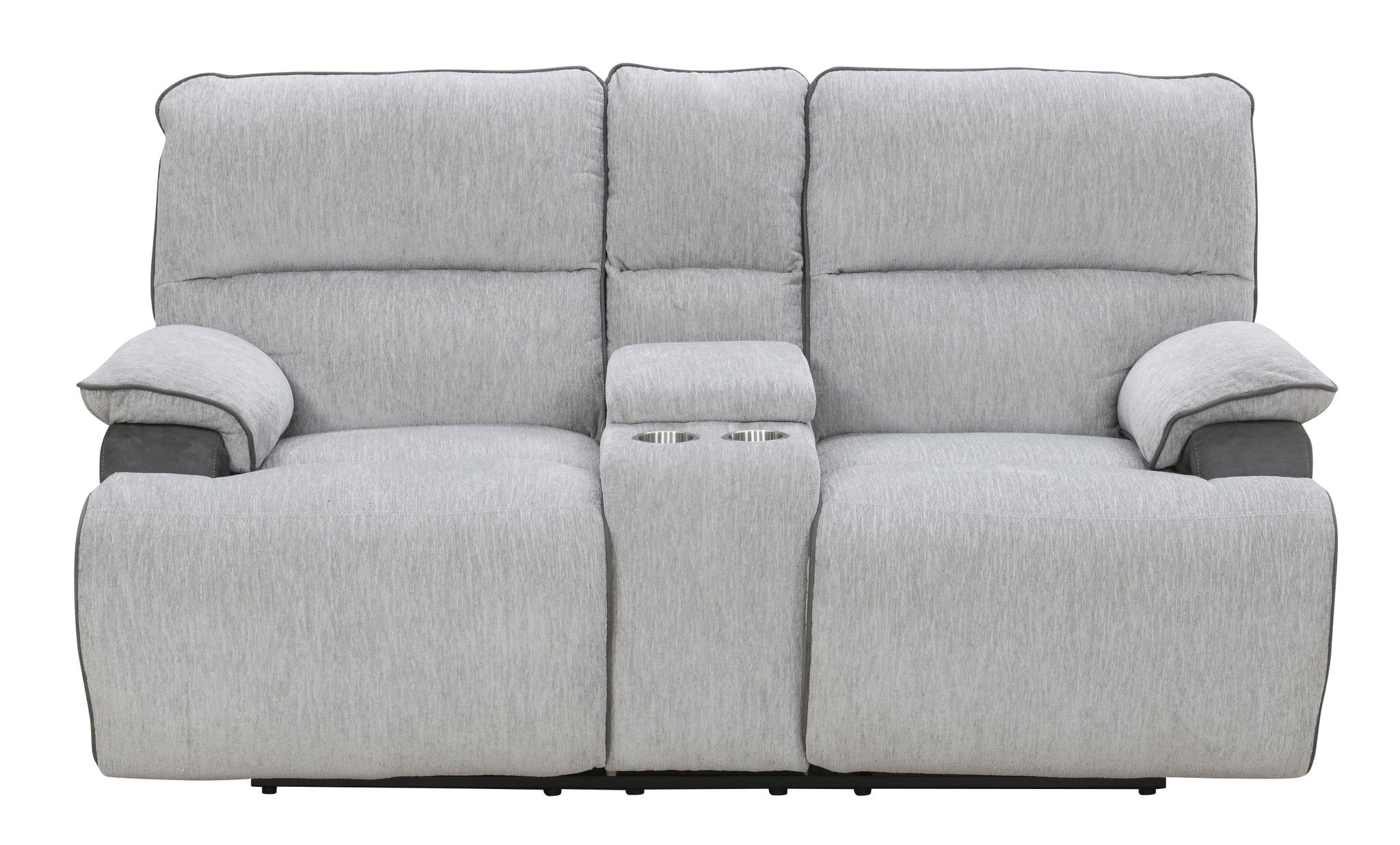 Cyprus Recliner Loveseat With Console Gray Gray Fabric 2 Seat