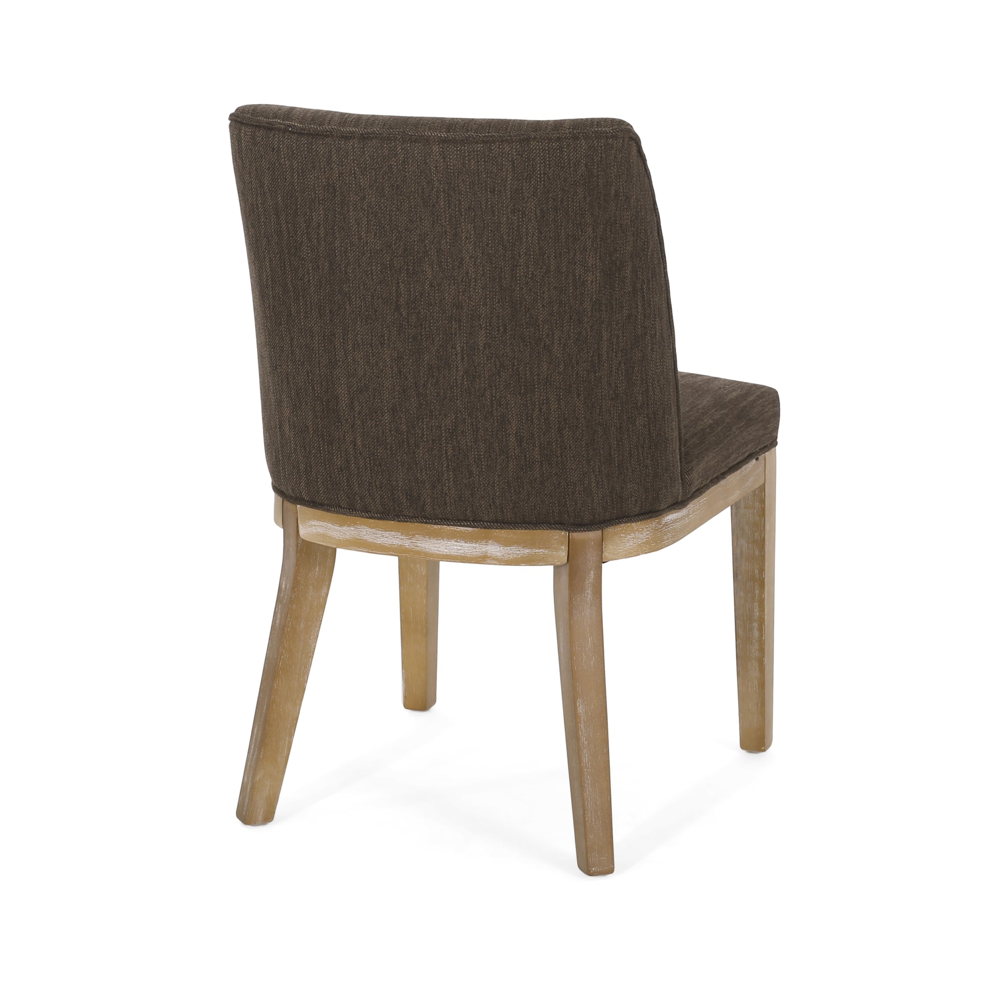 Dining Chair Mp2 Set Of 2 Brown Fabric