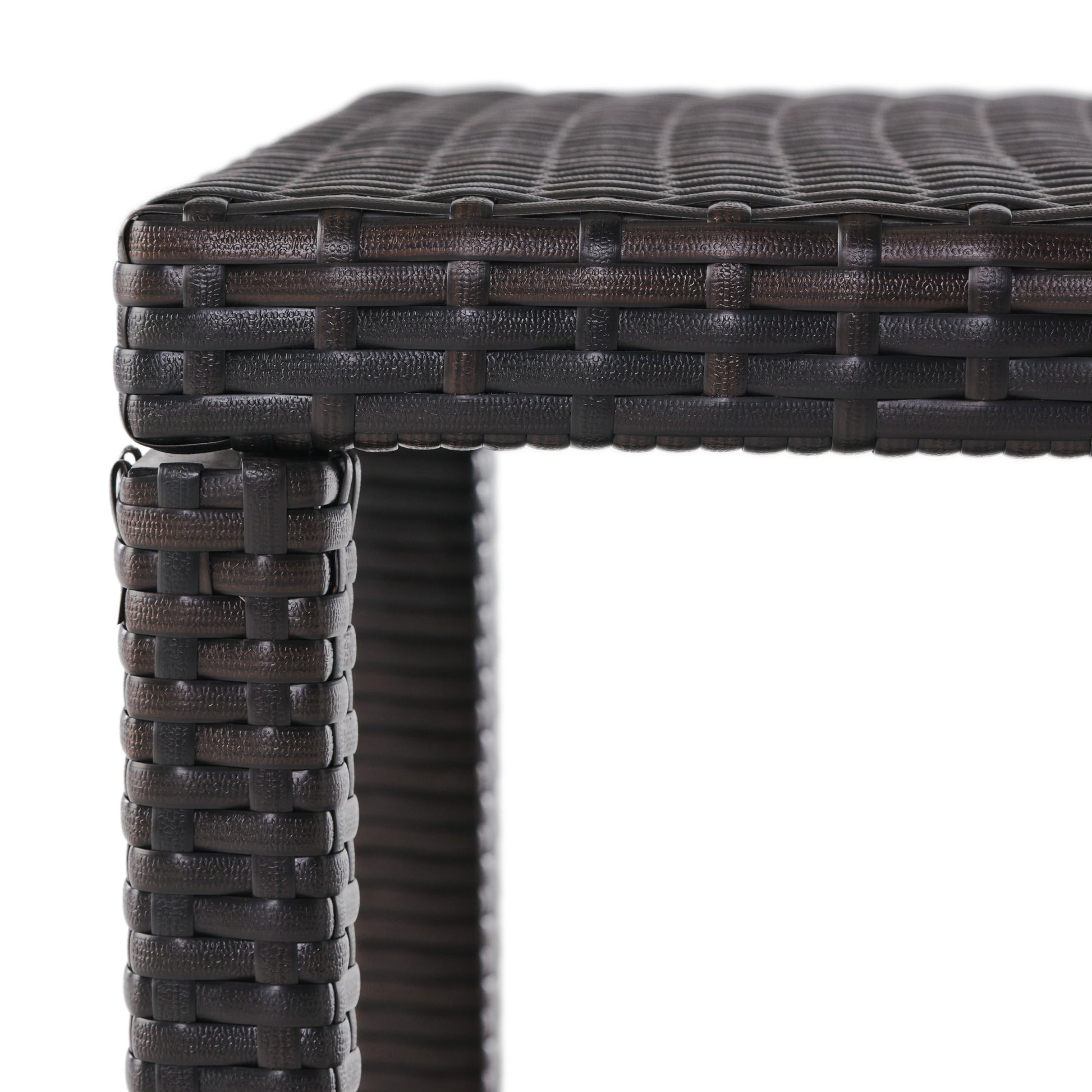 Boracay Accent Table Brown Brown Pe Rattan Iron