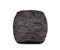 Omari Square Handwoven Woolen Pouf Black Black Fabric