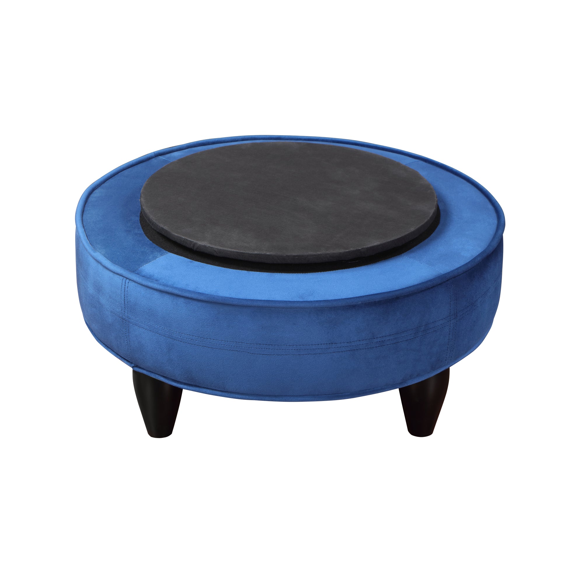 Sophia Swivel Chair Velvet Blue Blue Wood