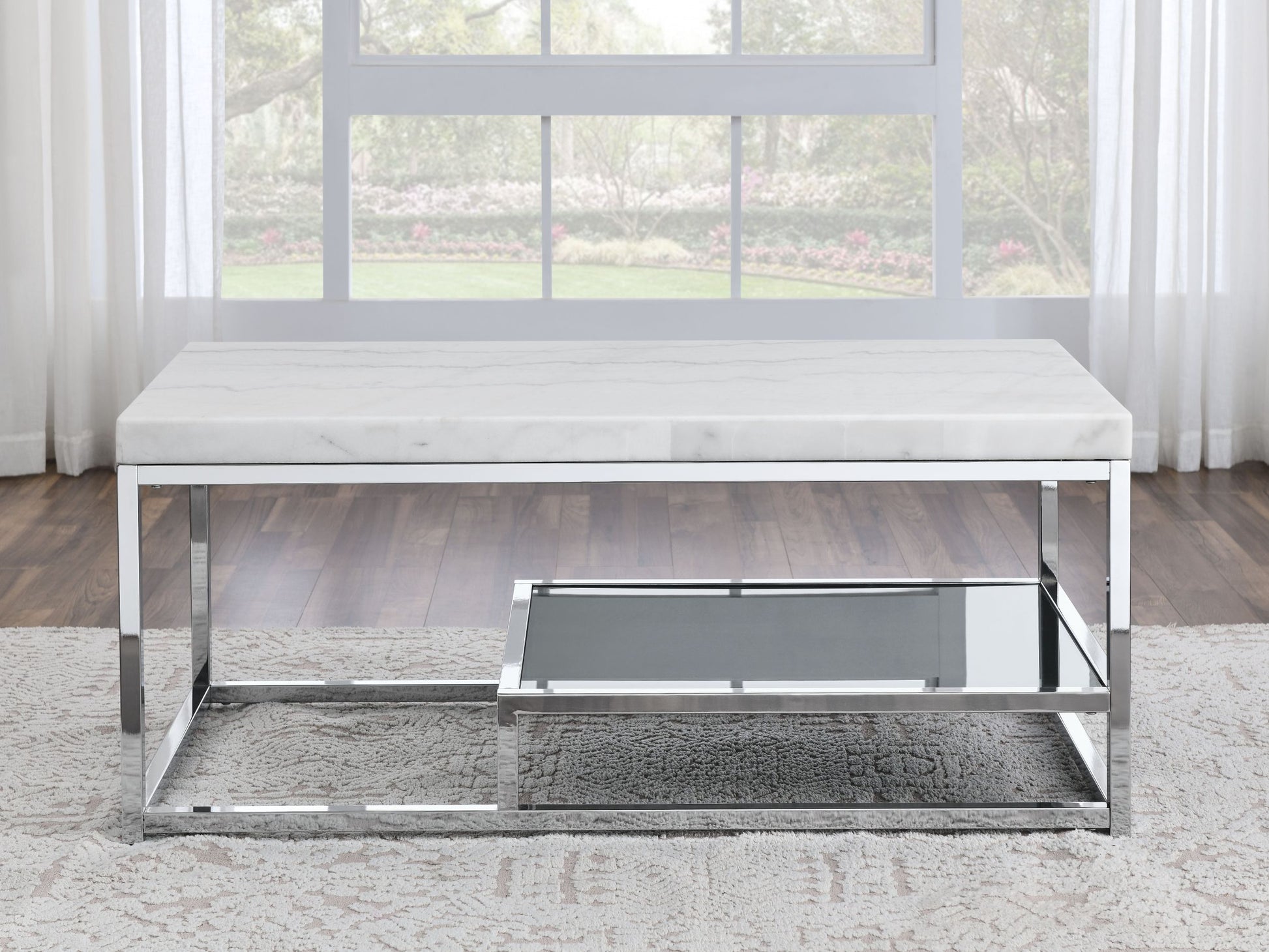 Aston White Marble Top Coffee Table White White Marble