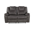 Katrine 3 Piece Living Room Set Charcoal Charcoal Faux Leather